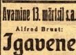 Alfred Brusti „Igavene inimene“ (1921) reklaam