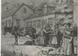 Vaade ühele Tartu tänavale ja inimestele, repro Julius Rudolf von zur Mühleni litosarjas Dorpater Skizzen olevast litograafiast 1885 - EAA