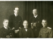 Ees vasakult Inglise admiral E. A. Sinclair, K. Päts, J. Laidoner Inglise mereväeohvitseridega - KM EKLA