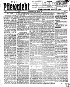 Päevaleht nr.1   |   2. jaanuar 1918   |   lk 1