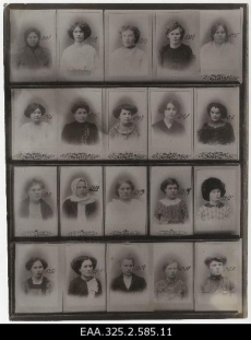 Ülesvõte Tartu prostituutide portreefotodest (1900-ndad)