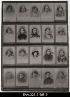 Ülesvõte Tartu prostituutide portreefotodest (1900-ndad)