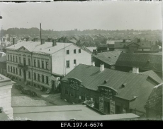 Holmi tänav. Paremal F. C. Faure jahuveski ja kauplus. Tartu [1900-1917]