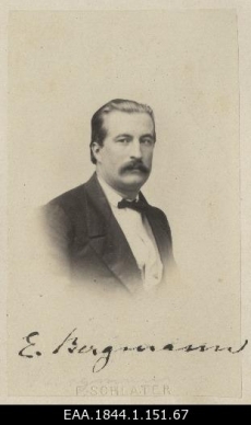 Korporatsiooni "Livonia" vilistlane Ernst von Bergmann, portreefoto 1850-ndad - 1860-ndad