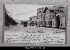 Vaade Narva maanteele ja hoburaudtee sõidukile.	1902