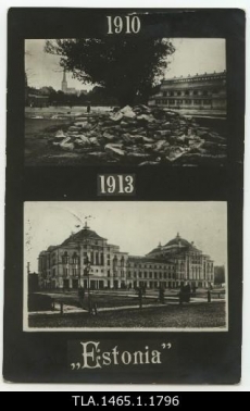 Teater "Estonia" 1913 ja turuhoone 1910.