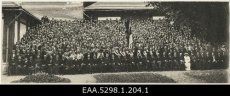 Eesti lipu 50. aastapäeva tähistamine Eesti Üliõpilaste Seltsi hoone juures, grupifoto 04.06.1934