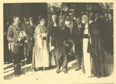 Piiskop H. B. Rahamäe ametisse õnnistamine 1934: G. Jonson, E. Eidem, K. Päts, J. Masing, H. B. Rahamägi