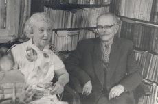 Elo ja Friedebert Tuglas kodus 6. VI 1963