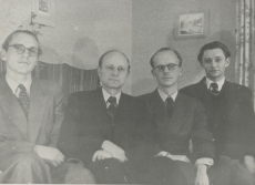 R. Jalakas, E. Laid, Arvo Mägi, Karl Ristikivi ajakirja Vabariiklane toimetamise aegu 1946. a