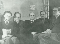 K. Ristikivi, A. Mägi, E. Laid, V. Uibopuu, R. Jalakas 1946. a