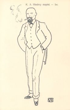 Karl August Hindrey karikatuur