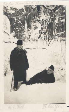 K. E. Sööt ja F. Karlson Tartu Toomemäel, 18. I 1931