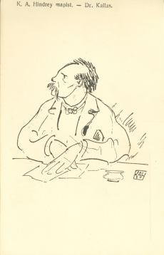 K. A. Hindrey karikatuur Oskar Kallasest