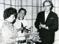 Kersti Merilaas, Linda Rummo ja Voldemar Panso Kersti Merilaasi loomingulisel õhtul Kirjanike Majas 1963. aasta kevadel 