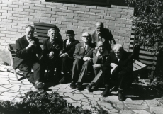 Istuvad (vas.): Henn Riimaa, Leo Anvelt, Evald Liidumäe, Voldemar Eller, Olaf Vahtrik, Uku Masing. Seisab Valter Nurmis 1. juulil 1976. a