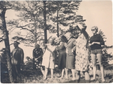 Johannes Semper, Eva Ahonen (Parek), Els Parek, Enda Kallas, Aurora Semper, Lilian Semper ja Lagle Parek 1957. või 1958. a