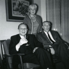 Ants Oras, Graþina Rannit ja Aleksis Rannit koosviibimisel 11. märtsil 1963. a. A. Ranniti kodus New Havenis
