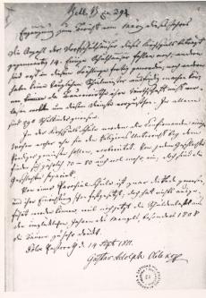 Gustav A. Oldekopi kiri K. G. Sonntag'ile, 14. sept 1811