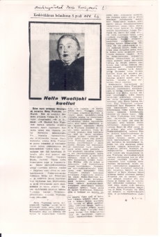 Suomen Sosialidemokratti 3.02.1954. a a L[aurila] (Hella Vuolijokist)