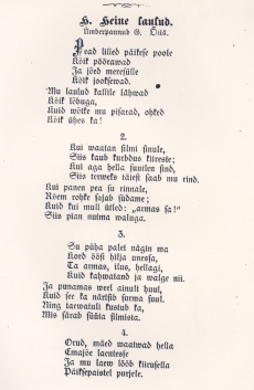 Gustav Wulff, tõlkes H. Heine "Laulud" - Isamaa kalender 1890, lk 180