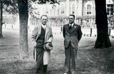 Friedebert Tuglas ja Lauri Hakulinen Hämeenlinnas, 4. VI 1939