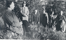 F. Tuglas, r Kleis, Treumann, P. Kurvits, S. Oinas-Kurvits, E. Eesorg, E. Tuglas Kangasalal, juuli 1938