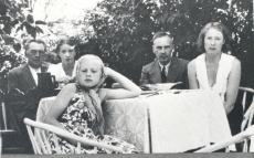 E. Eesorg, F. Tuglas, E. Tuglas, P. Kurvits, S. Oinas-Kurvits. Meriväljal, aug 1939