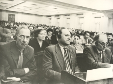 M. Raud, L. Lentsmann, R. Sirge jt Kirjanike kongressil Moskvas 1959. a