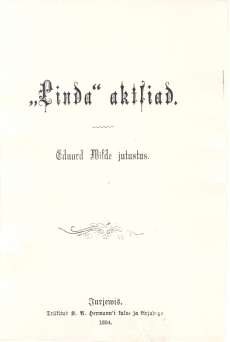 Eduard Vilde, jutustus "Linda" aktsiad
