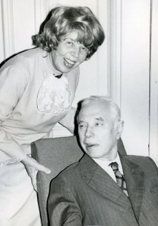 Valmar Adams koos abikaasa Leida Aleksejevaga oma 75. juubelil 30. jaanuaril 1974. a TRÜ kohvikus
