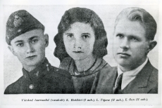 1938. a "Looduse" romaanivõistluse laureaadid: Karl Ristikivi (I auhind), Leida Tigane ja Elmar Õun