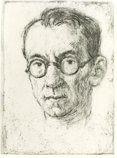 Mart Raua portree. Aino Bach, ofort, 1947