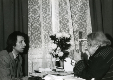 Betti Alver ja Hando Runnel poetessi 80. juubelil 23. nov. 1986. a Koidula tn 8-2