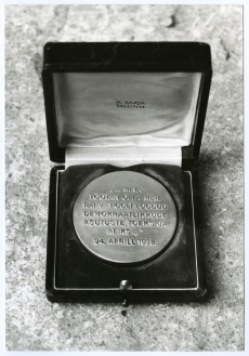 K. Pätsi medal a. 1938 (A. Karja, Tallinn). Tagakülg.
