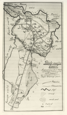 Pöögle valla kaart (tehtud A. Kitzbergi poolt joonistatud kaardi järgi)