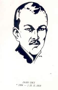 K. Mägi. Jaan Oksa portree (joonis)