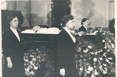 Ernst Peterson-Särgava matus, kirst "Estonia" kontserdisaalis,  16. IV 1958