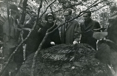 A. Sang, P. Rummo, D. Vaarandi, O. Jõgi, O. Samma kirjanike ringsõidul 1967. a