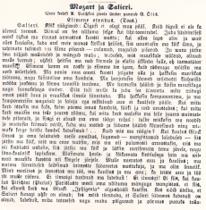 Gustav Wulff-Õis, tõlgitud A. Puskini "Mozart ja Salieri" - Laulu ja mänguleht 1885, lk 59