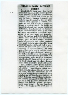 Hans Laipmanni (Ants Laikmaa) artikkel "Kunstinäituste korraldamiseks". "Päevaleht" nr 271, 1913. a. , 25. nov., lk 2
