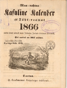Maarahva Kasuline Kalender 1866
