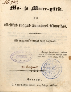 Maa- ja Merepildid (1850) tiitelleht