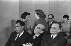 M. Kesamaa, M. Raud, P. Rummo, E. Niit, J. Kross, V. Luik kirjanduslikul teisipäeval 4. mai 1971