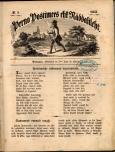 "Pärnu Postimees" nr 1, 5. juuni 1857