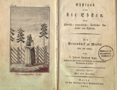 J. Ch. Petri, Ehstland und die Ehsten oder historich-geographish-statistiches Gemälde von Ehstland. II kd, tiittelleht