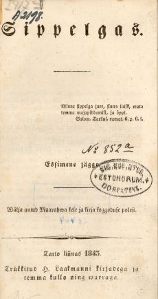 Sipelgas I (1843) tiitelleht