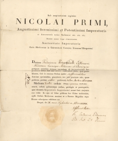 F. R. Kreutzwaldi Tartu Ülikooli lõpudiplom 9. IX 1833 
