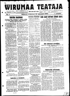 Virumaa Teataja (Rakvere : 1925-1940) nr.1   |   17. november 1925   |   lk 1