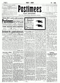 Postimees (Tartu : 1886-1944) nr.140   |   25. juuni 1907   |   lk 1 